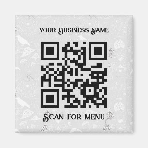 Scan voor Menu QRcode gepersonaliseerde LGrey Hall Magneet
