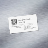 Scanbare QR-code aan de voorkant Modern Plain Simp Magnetisch Visitekaartje (Voorbeeld)