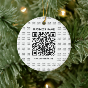 Scanbare QR-code en logo-patroon direct maken Keramisch Ornament