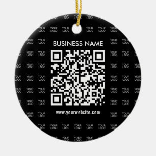 Scanbare QR-code en logo-patroon direct maken Keramisch Ornament