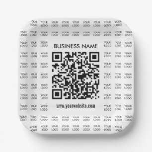Scanbare QR-code en logo-patroon direct maken Papieren Bordje
