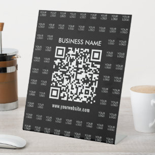 Scanbare QR-code en logo-patroon direct maken Reclamebord Met Voetstuk