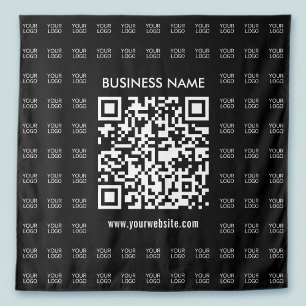 Scanbare QR-code en logo-patroon direct maken Wandkleed