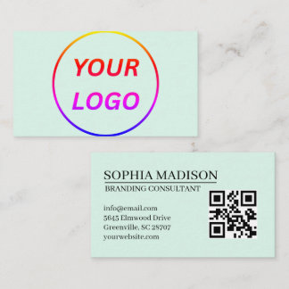Scanbare QR-code Logo Minimalistische Witte Zakeli Visitekaartje