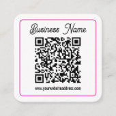 Scanbare QR-code met cursief handschrift Informatiekaartje (Voorkant)