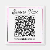 Scanbare QR-code met cursief handschrift Magneet (Voorkant)