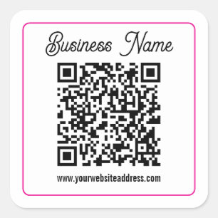 Scanbare QR-code met cursief schrifthandschrift Vierkante Sticker