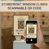 Scanbare QR-code op winkelbord | Scannen, bestelle Raamsticker