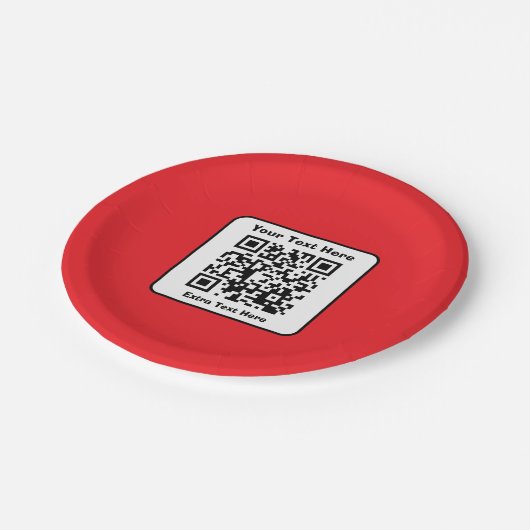 Scanbare QR-code Sjabloon met bewerkbare tekst Papieren Bordje (Gekanteld)