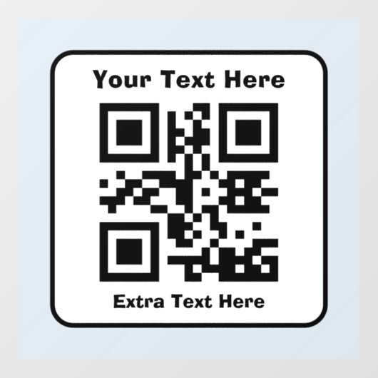 Scanbare QR-code sjabloon met bewerkbare tekst Raamsticker (Vel)