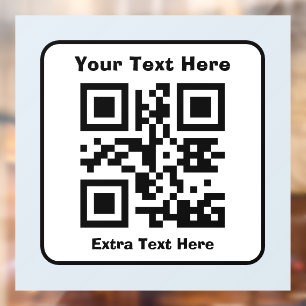 Scanbare QR-code sjabloon met bewerkbare tekst Raamsticker