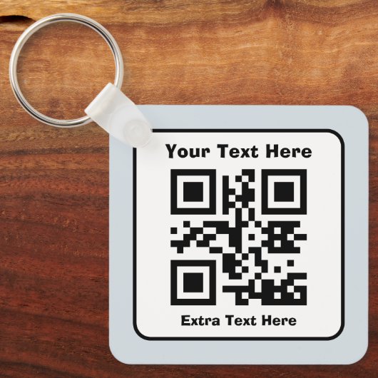 Scanbare QR-code Sjabloon met bewerkbare tekst Sleutelhanger (Voorkant)