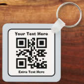 Scanbare QR-code Sjabloon met bewerkbare tekst Sleutelhanger (Achterkant)