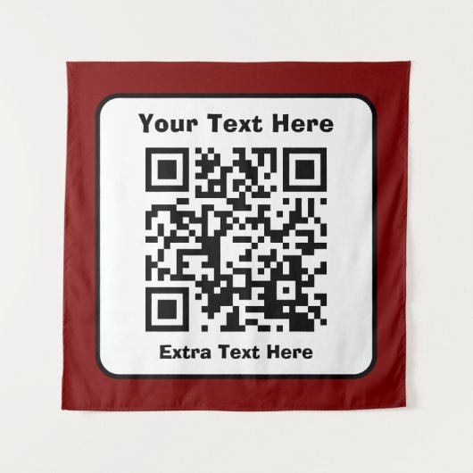 Scanbare QR-code Sjabloon met bewerkbare tekst Wandkleed (Voorkant)