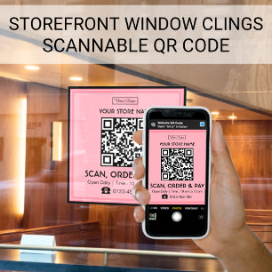 Scanbare QR-code winkelteken   Scannen, bestellen  Raamsticker