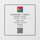 Scanbare QR-code Zakelijke uren Upload logo Slank Raamsticker (Vel)