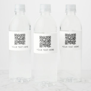 Scanbare zakelijke website QR-codeadvertentie Waterfles Etiket