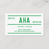 Scancode AHA-instructeur Visitekaartje (Voorkant)