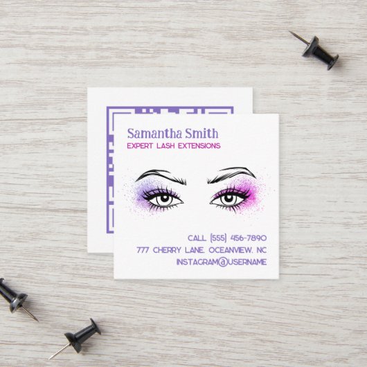 🌸 Scancode Brow Lash Tech Contactkaartje (Voorkant / Achterkant in situ)