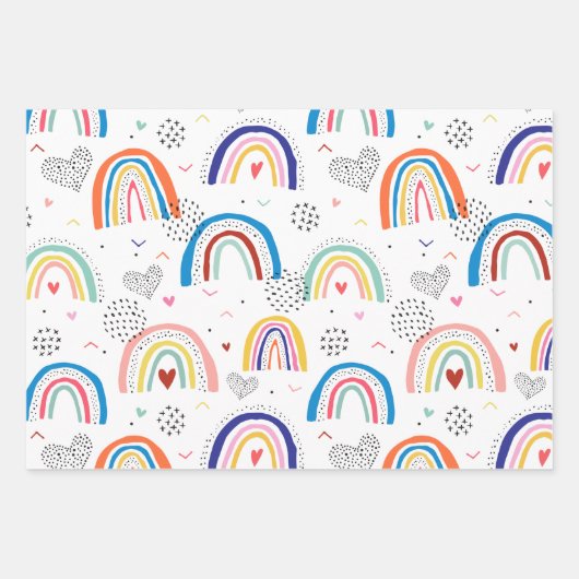 Scandi Arc-en-ciel Enveloppement papier ensemble (Devant)