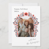 Scandi Arc Floral Noël Carte photo de vacances (Devant)