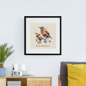 Scandi Aviary Duet, op maat Poster