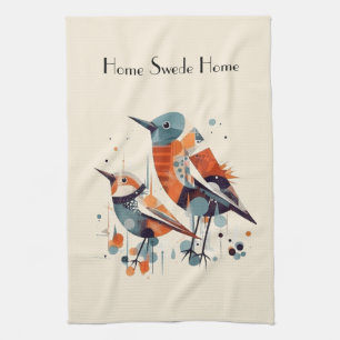 Scandi Aviary Duet, op maat Theedoek