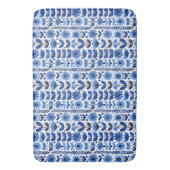 Scandi blauw bloemig badmat (Voorkant Verticaal)