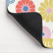 Scandi Boho Folk Flower Pattern Personalized Muismat (Hoek)