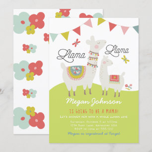 Scandi Boho Lama Baby Shower Uitnodiging