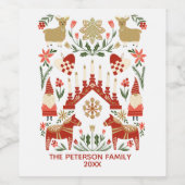 Scandi Christmas Wijn Etiket (Enkel label)