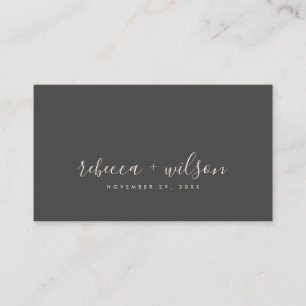 SCANDI CLEAN BLACK BLUSH MINIMAAL WEDING DANK U VISITEKAARTJE