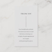 SCANDI CLEAN DARK GRAY MINIMAL WEDING DANK U VISITEKAARTJE (Achterkant)