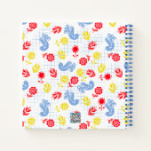 Scandi Ditsy Blue Bird Red Yellow Flower Journal (Dos)