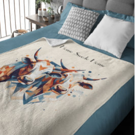 Scandi Farmhouse Cattle, op maat Fleece Deken