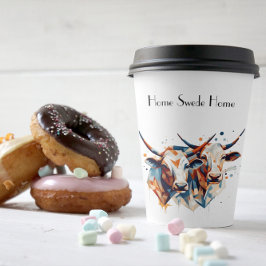 Scandi Farmhouse Cattle, op maat Papieren Bekers