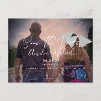 Scandi Geometrische Vormen Grijs Save the Date Fot