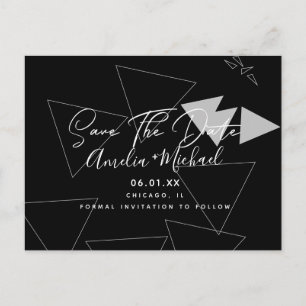 Scandi Geometrische Vormen Save the Date Ansichtka Briefkaart