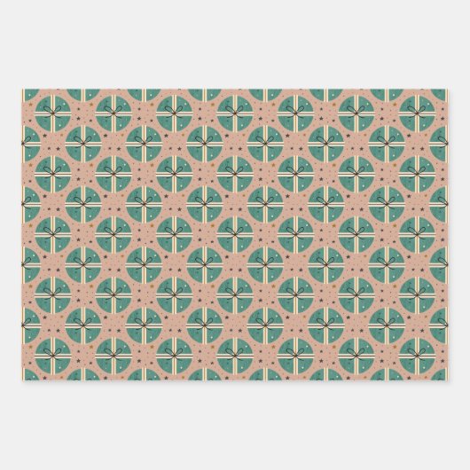 Scandi Holiday Pattern Cute Inpakpapier Vel (Voorkant 3)