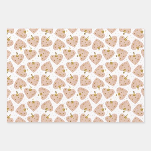 Scandi Holiday Pattern Cute Inpakpapier Vel (Voorkant 2)