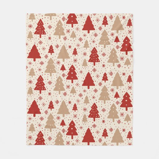 Scandi Kerstbos Fleece Deken (Voorkant)