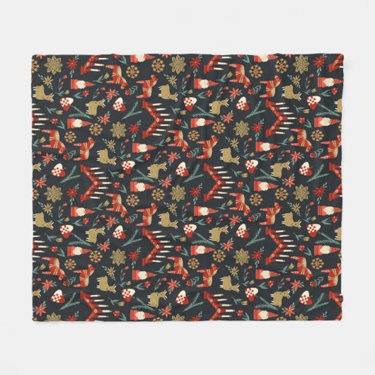 Scandi kersthoutskool fleece deken (Voorkant (Horizontaal))