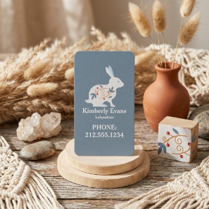 SCANDI Konijn Bloemendecor Marine Oppas QR Code Visitekaartje