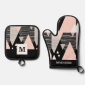 Scandi Mountain Peak Design Ovenwant & Pannenlap Set (Voorkant)