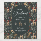 Scandi Noël Vin Bouteille Étiquette Boire Cadeau C (Étiquettes simples)