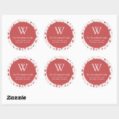 Scandi Pine Tree Pattern Roze kerstadres Ronde Sticker (Vel)