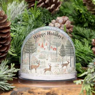 Scandi Reindeers Forest Snow Scene Sneeuwbol