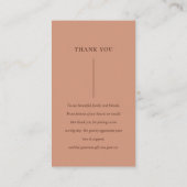 SCANDI RUST PEACH PINK MINIMAAL WEDING DANK U VISITEKAARTJE (Achterkant)