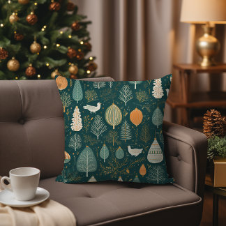 Scandi Sage Green Nordic Hygge Woodland Christmas Kussen
