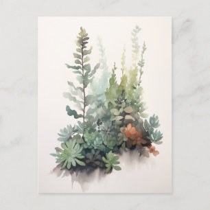 Scandi Succulents - Digitale Waterverf Poster Briefkaart